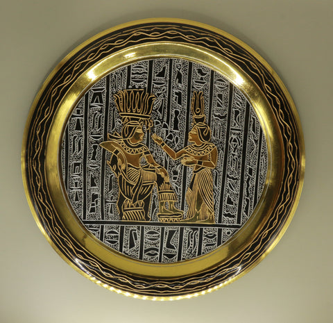 Handmade Golden Plate – "ذهب تاج الفرعون" (Dhahab Taj al-Firaun) – "Pharaoh’s Crown Gold"