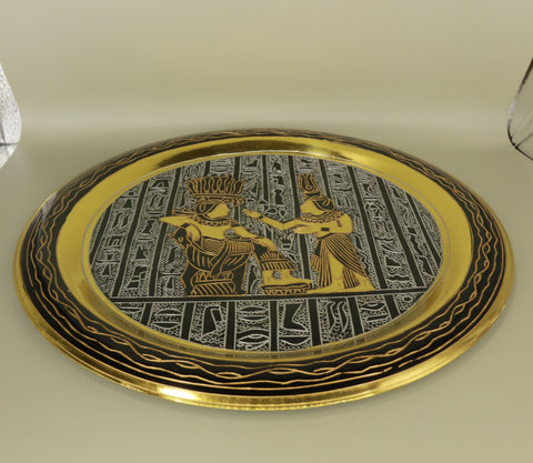 Handmade Golden Plate – "ذهب تاج الفرعون" (Dhahab Taj al-Firaun) – "Pharaoh’s Crown Gold"