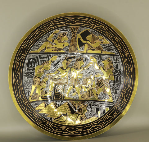Handmade Golden Plate – "ذهب فرعون" (Dhahab Firaun) – "Pharaoh’s Gold"
