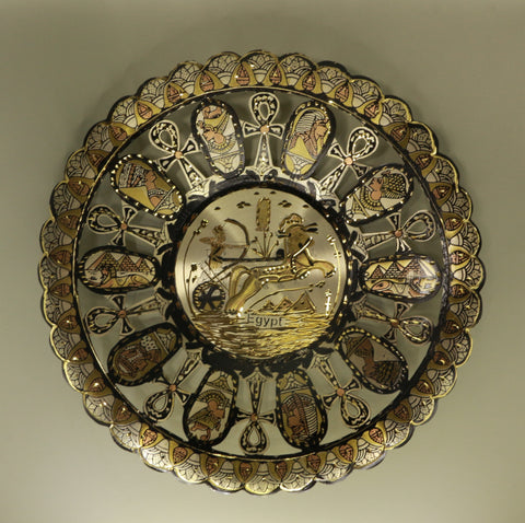 Handmade Golden Plate – "مقاتلو مصر" (Muqatilū Misr) – "Warriors of Egypt"