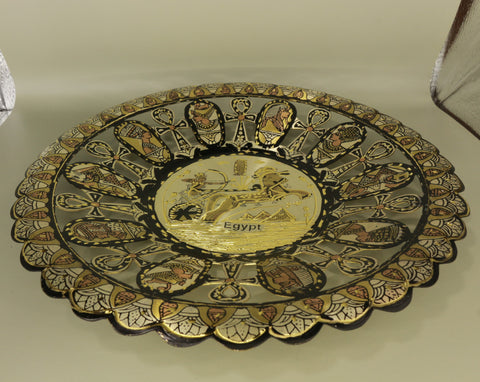 Handmade Golden Plate – "مقاتلو مصر" (Muqatilū Misr) – "Warriors of Egypt"