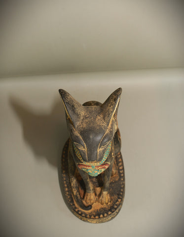 Royal Egyptian Artifact – "قطة مصرية" (Qiṭṭah Miṣrīyah) – "Egyptian Cat" (pharaonic schist)