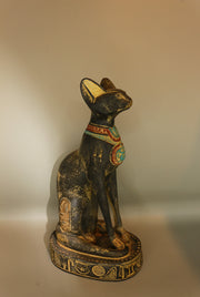 Royal Egyptian Artifact – "قطة مصرية" (Qiṭṭah Miṣrīyah) – "Egyptian Cat" (pharaonic schist)