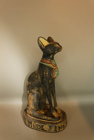 Royal Egyptian Artifact – "قطة مصرية" (Qiṭṭah Miṣrīyah) – "Egyptian Cat" (pharaonic schist)