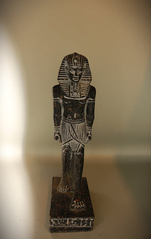 Royal Egyptian Artifact – "رمسيس" (Ramsīs) – "Ramses" (Standing Figure) (dark granite)