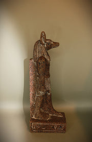 Royal Egyptian Artifact – "أنوبيس" (Anūbīs) – "Anubis" (dark granite)