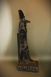 Royal Egyptian Artifact – "أنوبيس" (Anūbīs) – "Anubis" (Standing Figure) (granite)