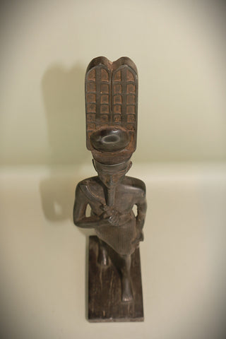 Royal Egyptian Artifact – "آمون" (Āmūn) – "Amun" (Standing Figure) (pharaonic basalt)