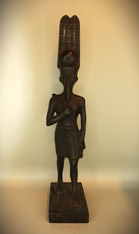 Royal Egyptian Artifact – "آمون" (Āmūn) – "Amun" (Standing Figure) (pharaonic basalt)
