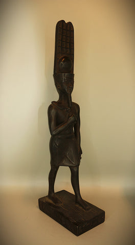 Royal Egyptian Artifact – "آمون" (Āmūn) – "Amun" (Standing Figure) (pharaonic basalt)